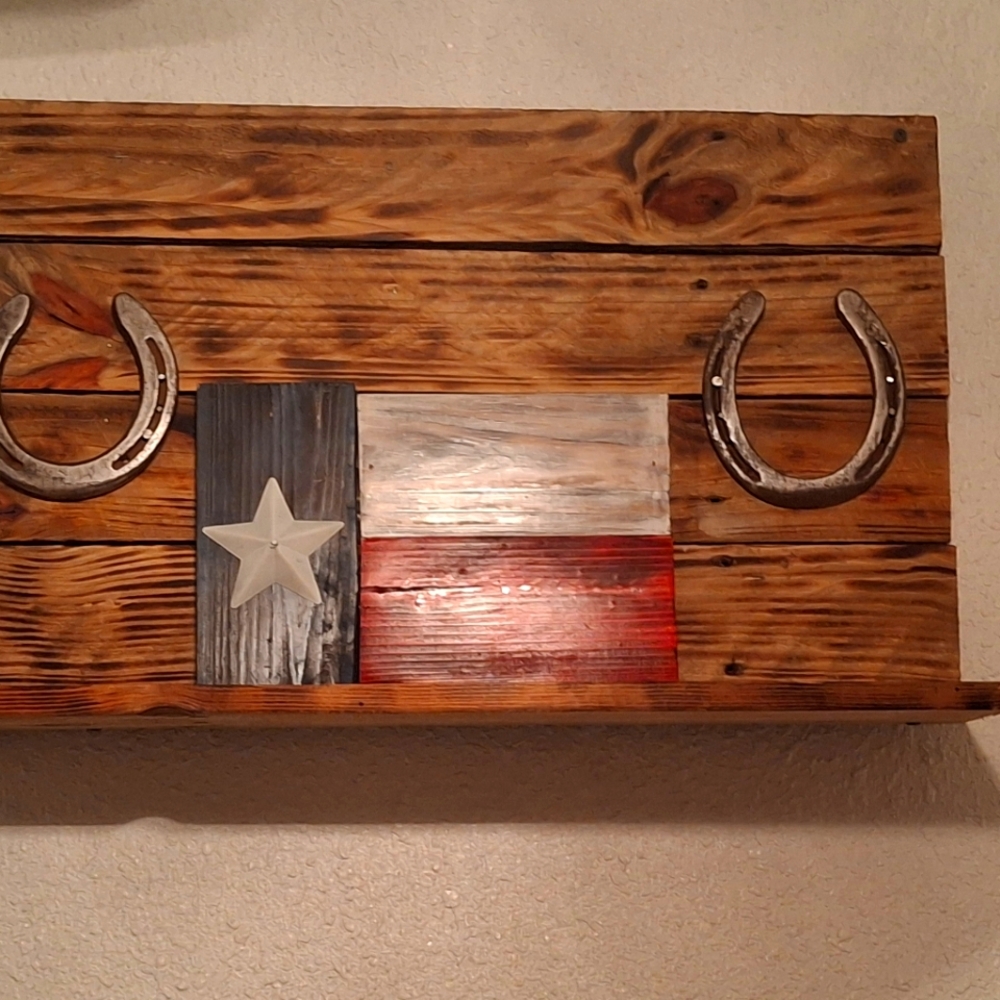 Handmade. Solid wood. Patriotic wall shelf